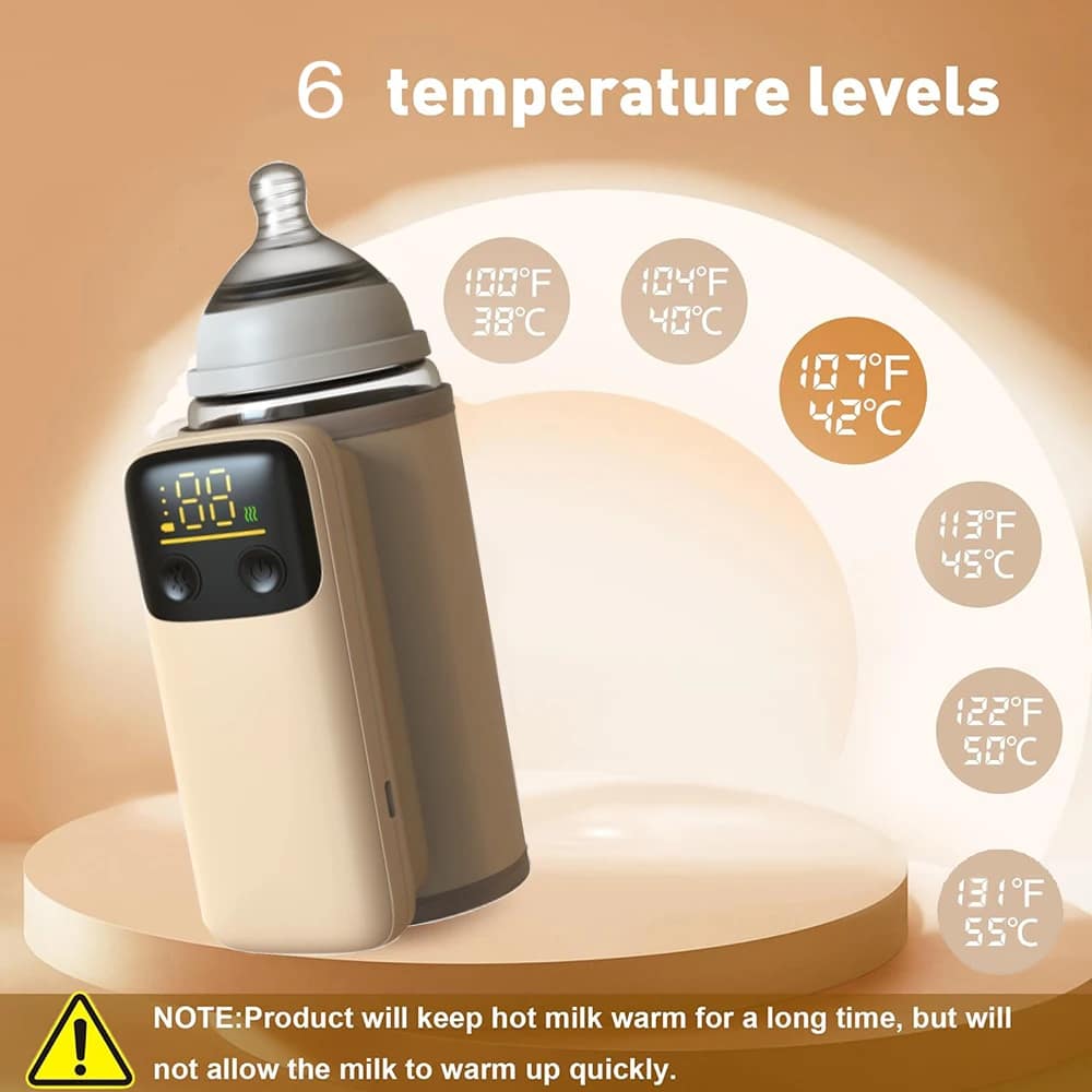 Rechargeable Portable Bottle Warmer with Fast Charging Cordless Milk Warmer with Temperature Control - Image 2