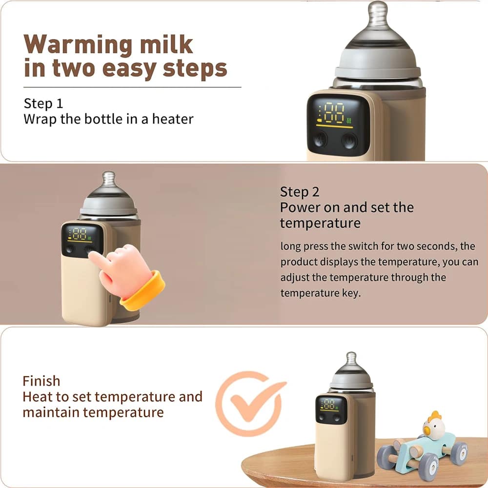 Rechargeable Portable Bottle Warmer with Fast Charging Cordless Milk Warmer with Temperature Control - Image 5