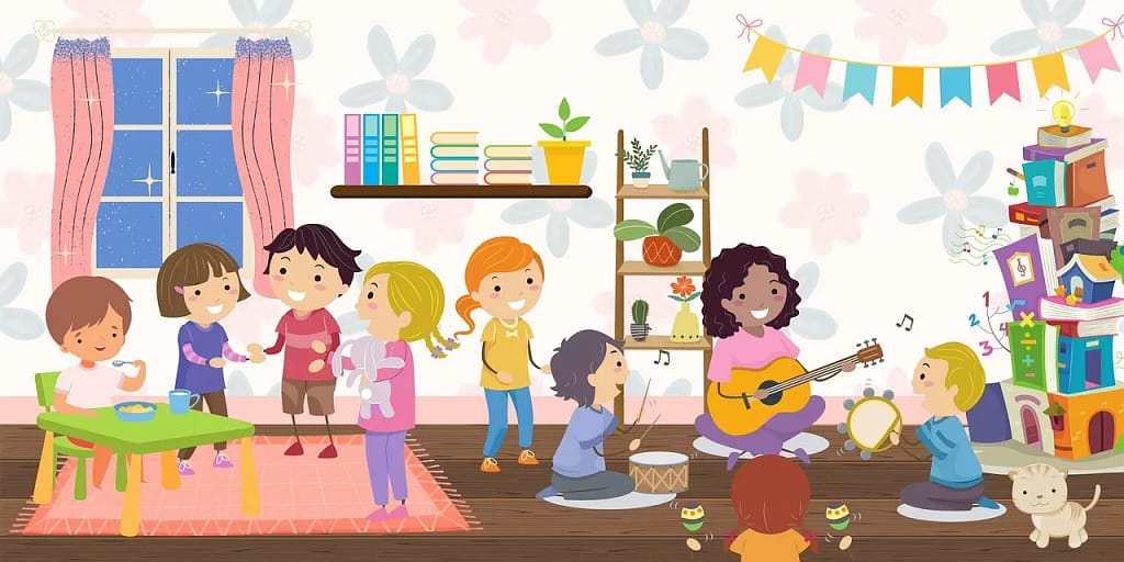 day care center, kindergarten, preschool, children, to play, daycare, cartoon, to sing, make music, happy, kindergarten, kindergarten, preschool, daycare, daycare, daycare, daycare, daycare