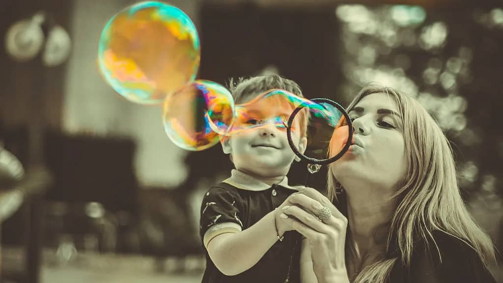 mother, son, bubbles, blow, play, soap bubbles, family, woman, kid, child, childhood, love, care, leisure, joy, happiness, mother, mother, family, family, family, family, family