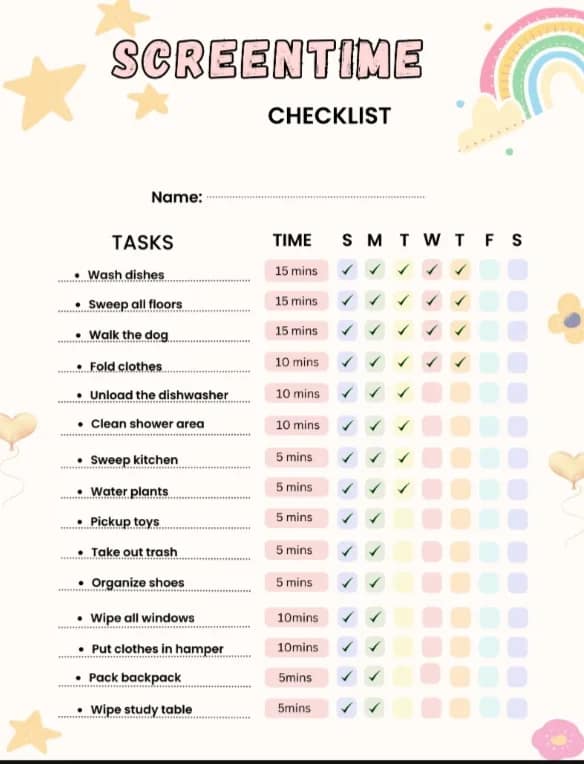 Kids Chore chart printable guides - Image 5