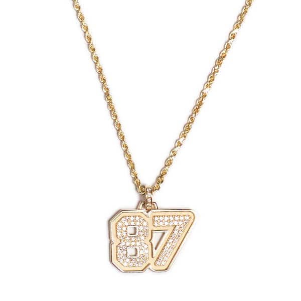 Taylor Swift Taylor Swift Same Style Full Diamond 87 Necklace Fashion Sweater Chain - Image 3